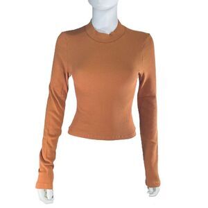 Daydreamer Women Medium Cotton Long Sleeve Knit Turtleneck Top